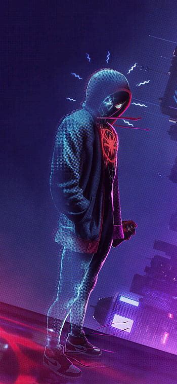 Miles Morales Spider Spider Man Neon HD Wallpaper Pxfuel