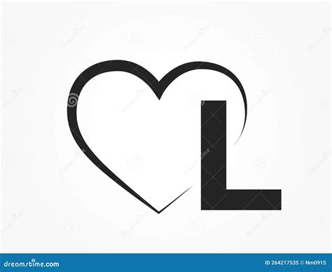 Letter L And Heart Creative Romantic Initial Letter For Valentine`s