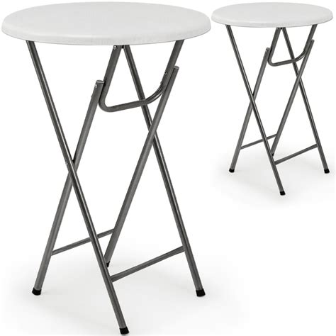 X Table Haute Pliable Table De Bar Pliante En Mdf Blanc Aspect De