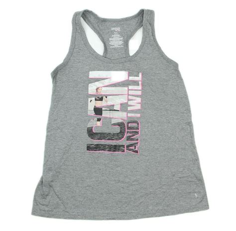 Danskin Now Womens Gray Racer Back Athletic Loose Fit Running Tank Top