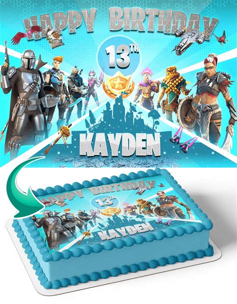 Fornite Battle Royale Gamers Kids Team Edible Cake Toppers