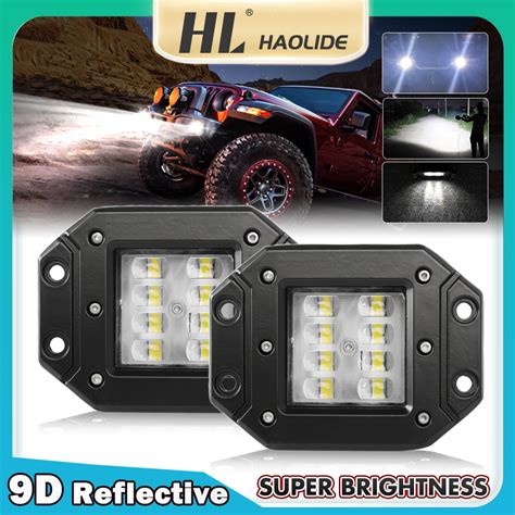 HL 4 8inch 9D 80W 6000K LED Work Light Car Truck Off Road Lamp Flush