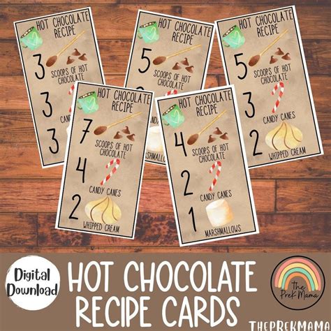 Hot Chocolate Recipe Cards Montessori Materials Sensory Bin
