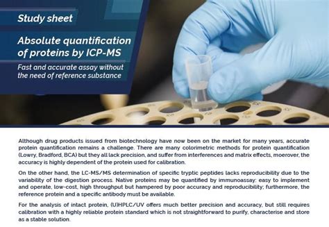 Absolute Quantification Of Proteins By Icpms Quality Assistance