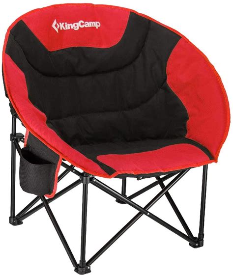 DecorX Camping Chair Moon Round Saucer Chair Folding Padded Portable ...