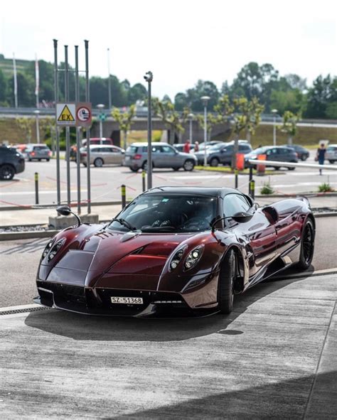 Pagani Huayra Roadster Finished In Dark Red And Black Exposed Carbon