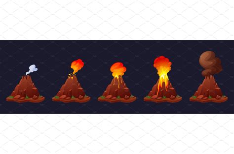 Eruption volcano stages. Nature | Illustrations ~ Creative Market