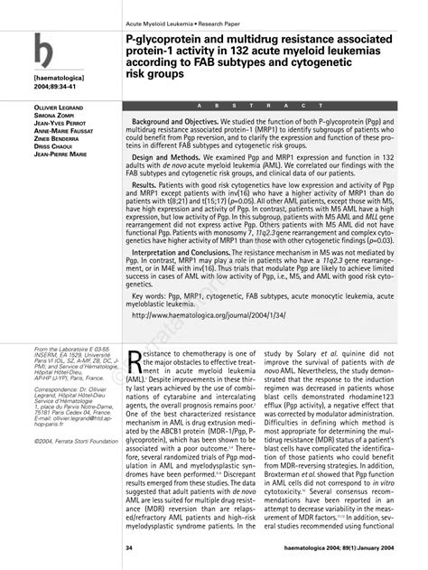 PDF P Glycoprotein And Multidrug Resistance Associated Protein 1