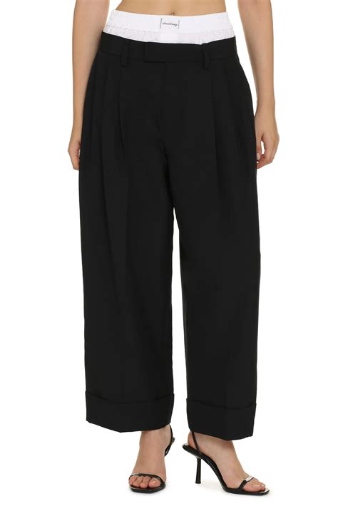 Wool Blend Trousers Dizz Fashion