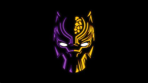 Purple and yellow Black Panther mask HD wallpaper | Wallpaper Flare