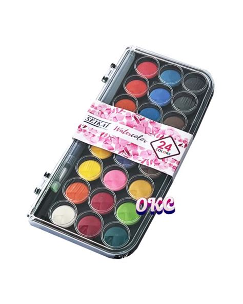 Seikai ชุดสีน้ำเค้ก 24 สี พร้อมพู่กัน Nosewc 24 1 ตลับ Th