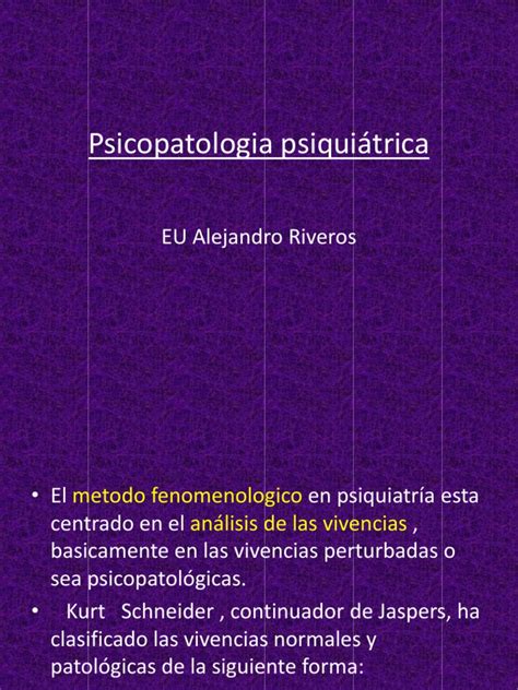 Psicopatologia Psiquiátrica 1 Pdf Alucinación Percepción