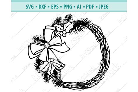 Christmas Wreath Svg Christmas Svg Holiday Png Dxf Eps 774783