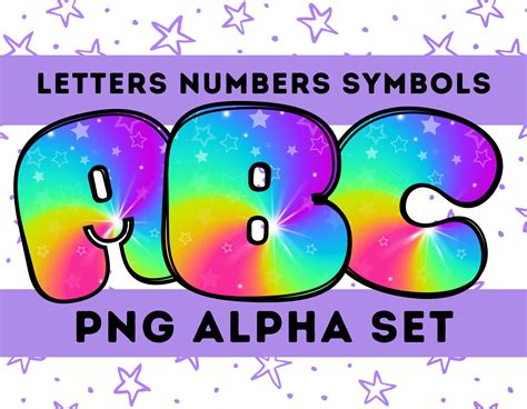 Rainbow Kawaii Alphabet Letter PNG Alphabet Bundle Alphabet - Etsy