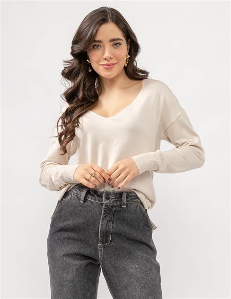 Suéter Manga Longa Nude Sangue Latino