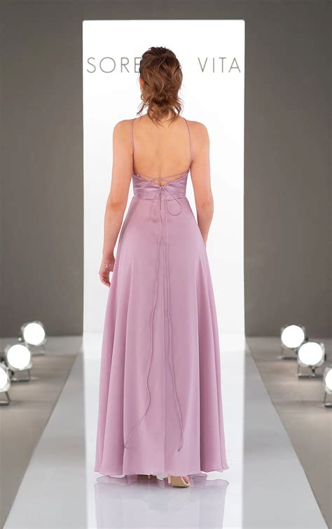 Satin And Chiffon Halter Bridesmaid Dress Sorella Vita Bridesmaid Dresses