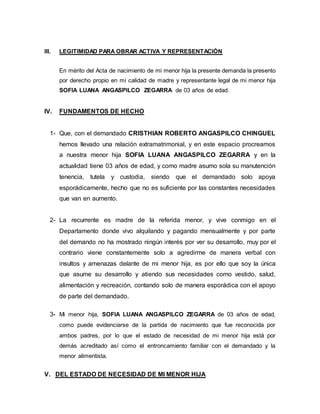 Demanda Reconocimienrto De Tenencia Tutela Y Custodia De Menor Edad Pdf