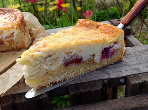 Käsekuchen mit Rhabarber Kuchen Frühlingskuchen Frühling kuchen