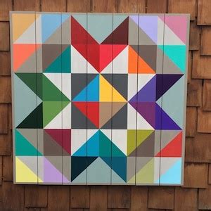 White Star Barn Quilt On Western Red Cedar Etsy