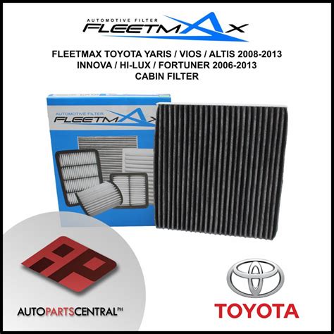 Fleetmax Cabin Filter Toyota Vios 2007 2023 Yaris 2006 2023 Innova