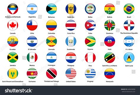 Flags All Countries American Continents Stock Vector (Royalty Free ...