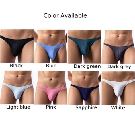 Sexy Mens Nylon Briefs Cool Ice Silk Low Rise Underwear Bikini Pouch