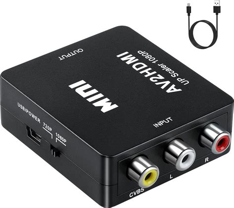 Szjunxiao Adaptateur Rca Vers Hdmi Mini Av Cvbs Vers Hdmi Vid O Signal