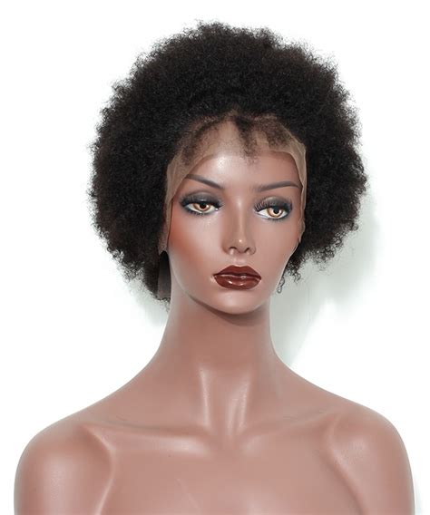 Afro Curly Lace Front Wig For Black Women 6 Inch