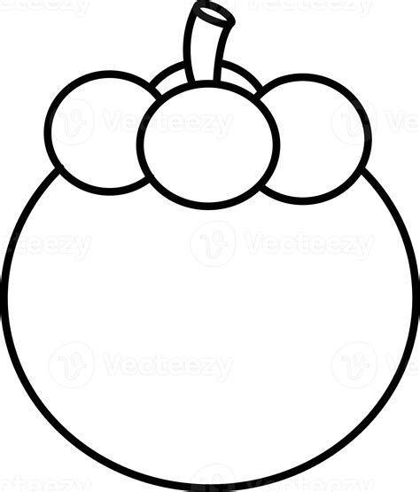 Mangosteen Outline Hand Drawn 20695862 Png