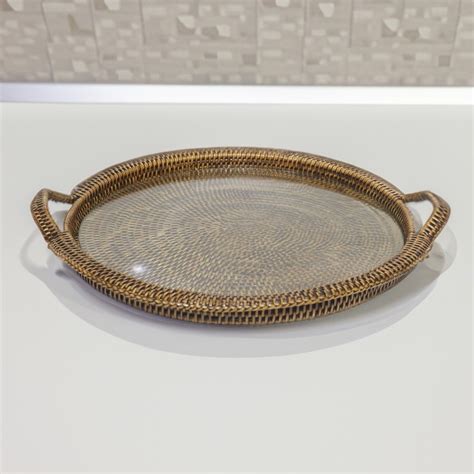 Rattan Island Rattan Round Cheese Tray With Handles Direct From Asia