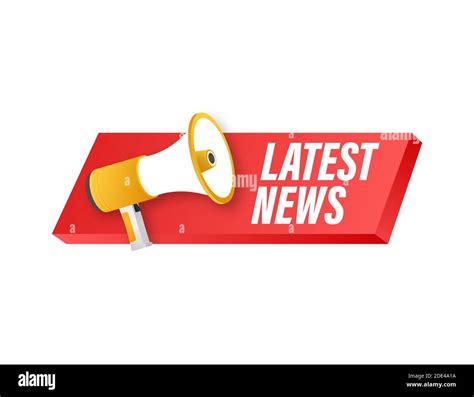 Megaphone Label With Latest News Megaphone Banner Web Design Vector