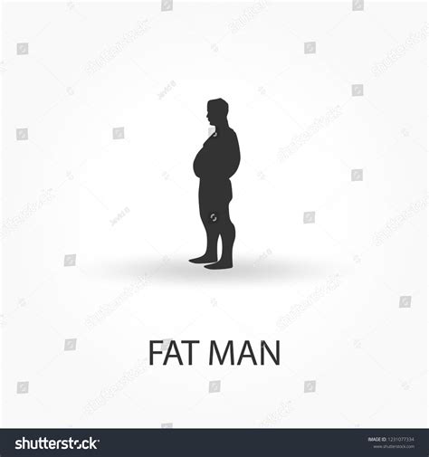 Fat Man Silhouette Overweight Stock Vector Royalty Free 1231077334