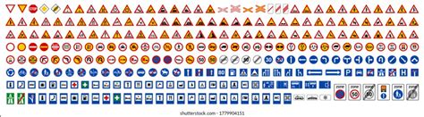 European Road Traffic Signs Set Isolated Stock Vector (Royalty Free ...