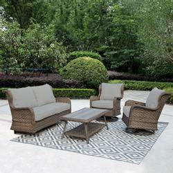 Backyard Creations Cascade Cove Brown 4 Piece Wicker Patio Set With