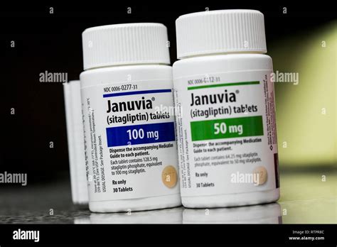 Bottles Of Januvia Sitagliptin Prescription Pharmaceuticals