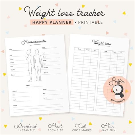 Printable Classic Happy Planner Healthy Habit Tracker Etsy