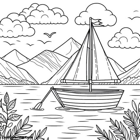 Little And Simple Boat Coloring Page 4 : Coloring for Kids – Smart, Creative, and Fun