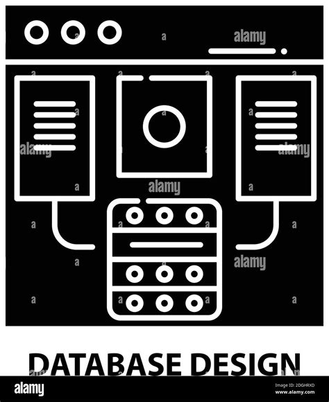 Database Design Icon Black Vector Sign With Editable Strokes Concept