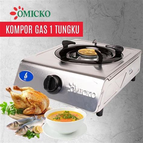 Kompor Gas Tungku Omicko Otomatis Km Stainless Gas Cooker