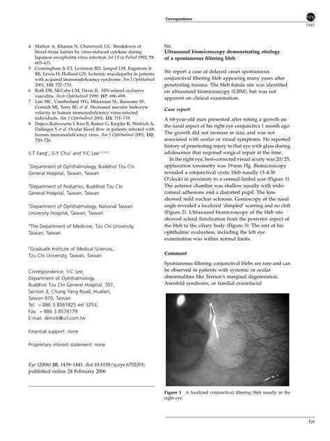 Pdf Ultrasound Biomicroscopy Demonstrating Etiology Of A Spontaneous