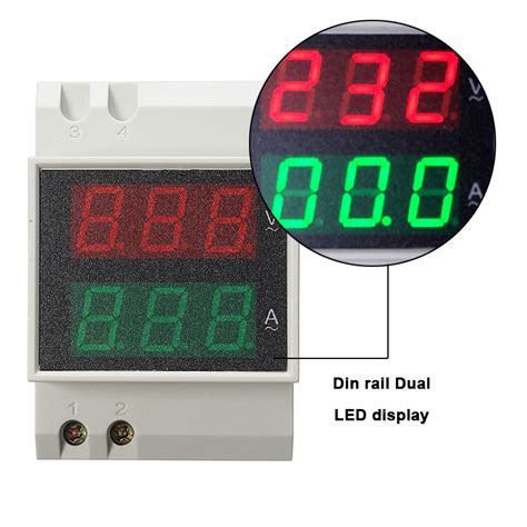 Din Rail Led Ac V A Voltmeter Ammeter Active Power And