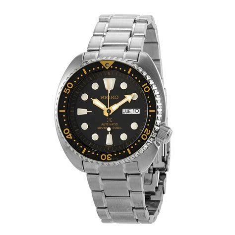 Tp Seiko Srpe Mens Prospex Turtle Stainless Steel Black Dial