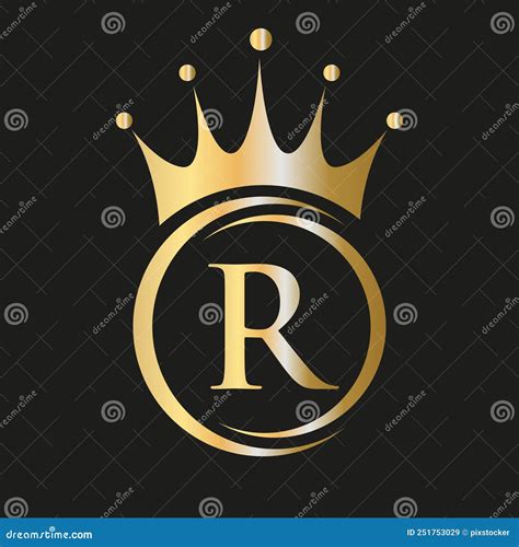 Letter R Crown Logo Royal Crown Logo For Spa Yoga Beauty Fashion