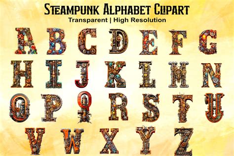 Steampunk Alphabet Clipart Graphic by Bold Expressions · Creative Fabrica