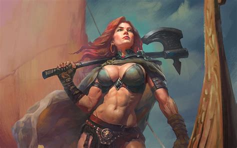 Fantasy Girl Gunwitch Warrior Art Fantasy Girl Redhead Hd