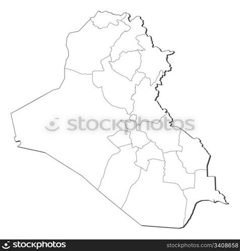 Map of Iraq. Political map of Iraq with the several governorates ...