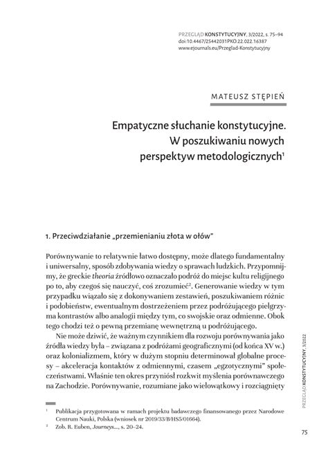 PDF Empatyczne słuchanie konstytucyjne W poszukiwaniu nowych