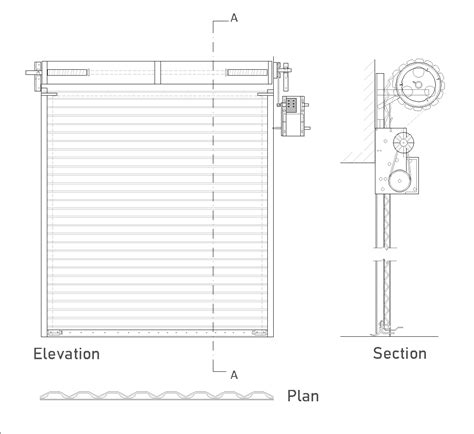 Elevaci N Y Secci N De Una Persiana De Seguridad Dwg Detalle Cad