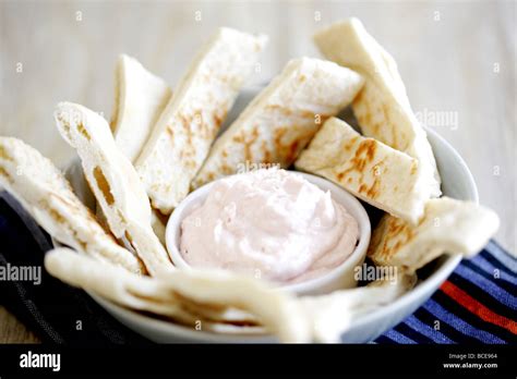 Taramasalata Dip with Pitta Bread Stock Photo - Alamy