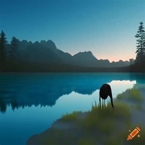 Integrate A Breathtaking Mountain Lake At Sunset With Ultra High